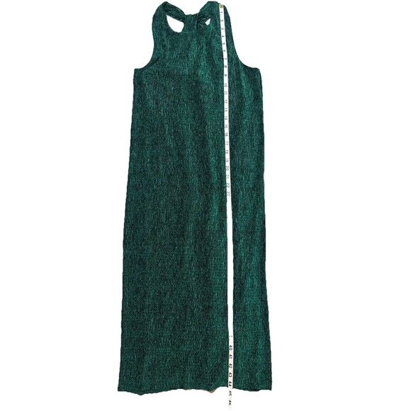 Anthropologie x Maeve Adrienne Twist Crinkled Velvet Midi Dress Green Size S - Picture 7 of 10